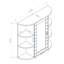 Armoire de salle de bain à miroir blanc - 6 tablettes ouvertes, 3 tablettes réglables à faible encombrement