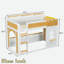 Lit superposé avec tablettes de rangement, fenêtre et 2 portes-537514259