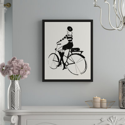 « bicycle fille », reproduction de dessin sur toile encadrée