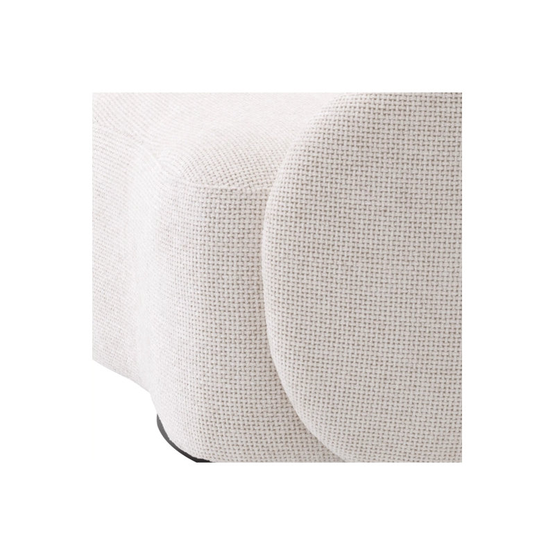 Amore Lyssa Off-White Upholstered Swivel Barrel Chair