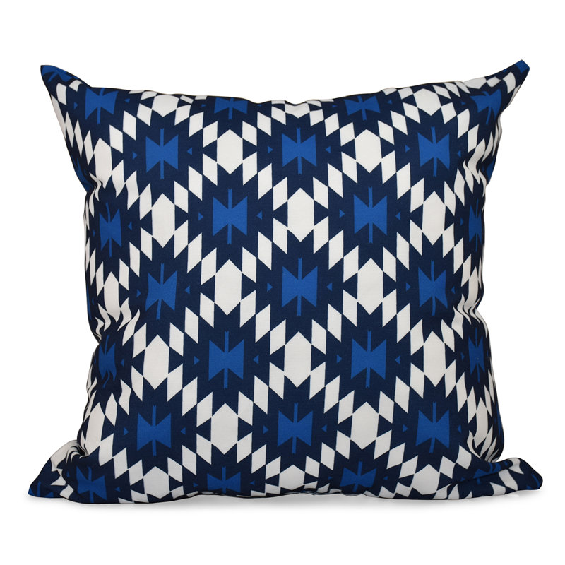 Housse de coussin carrée Kilim/insert, H 16 po x l 16 po, Bleu marine