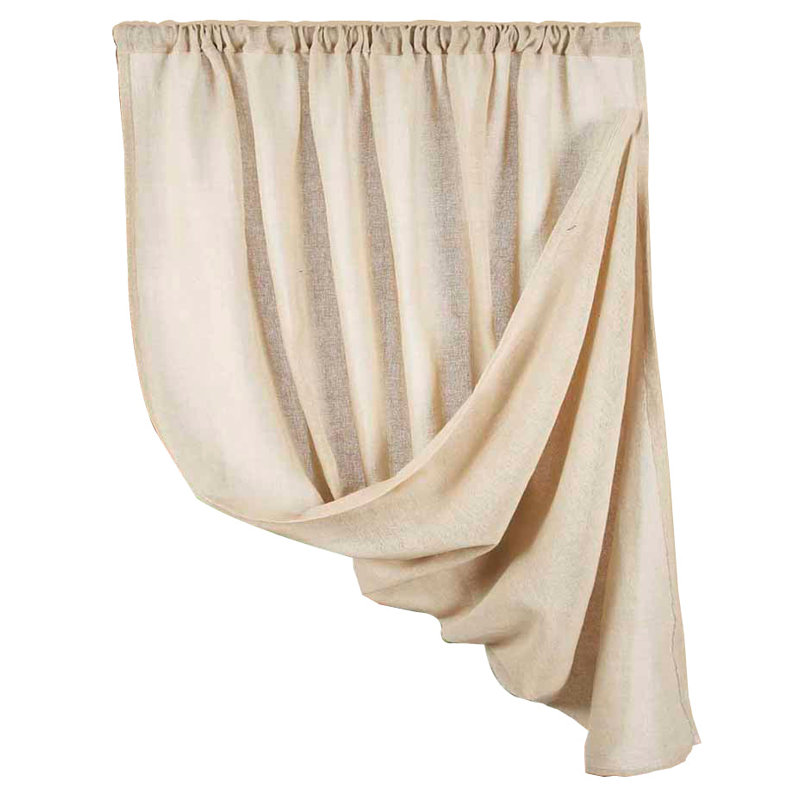 Rideau simple en coton Estanislao, l 40 po x L 63 po, Crème