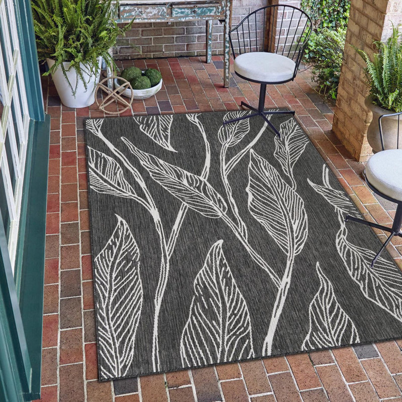Firman Beachcrest Home Leaf Wygant Indoor/Outdoor Area Rug, Rectangle 6'1" x 9'