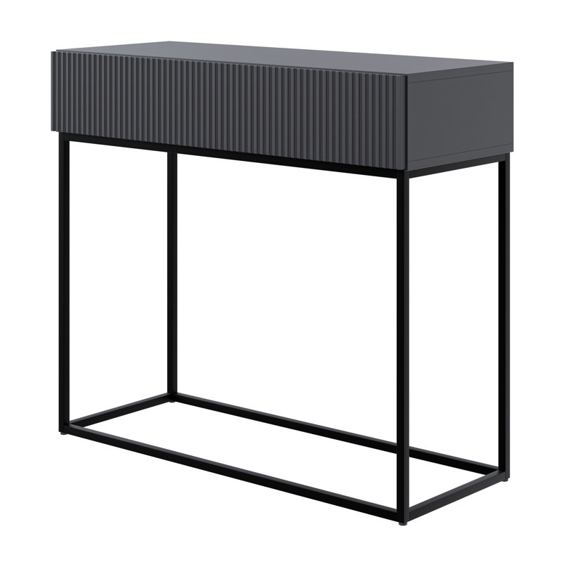 Veldio 90 cm Console Table with Black Legs, Black