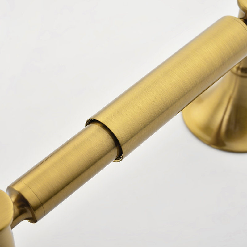6 -Piece Brass Bathroom Towel Rack Set With Wall Mount, Brushed Gold