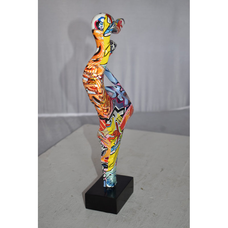 Statue moderne en résine graffiti Kennesaw Gone With The Wind Taille: 9 po x 3 po x H 14 po