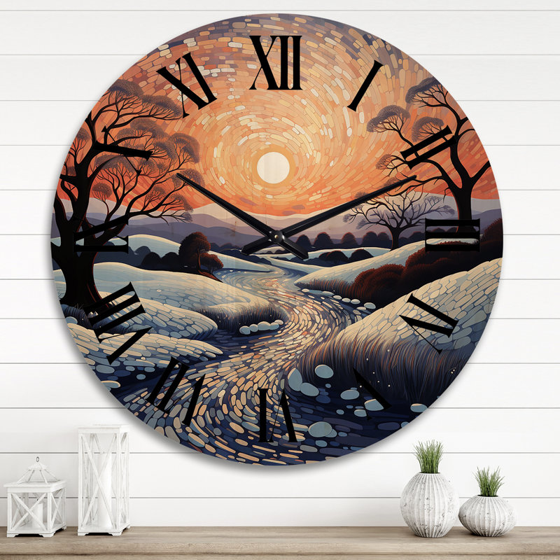 Horloge murale Winter River, Très grand
