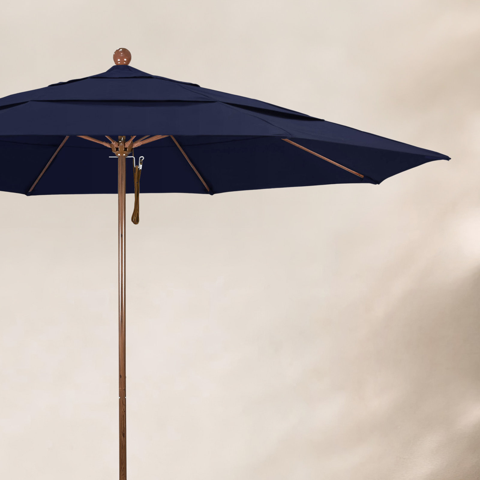 Ambroise 11' Umbrella, Navy Blue- Olefin
