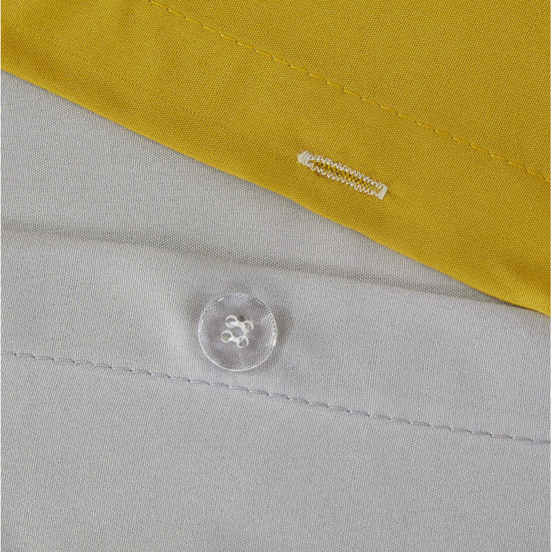 Microfiber Solid Colour Duvet Cover Set with Pillowcases Included, Single - 1 Standard Pillowcase, Mustard/Grey