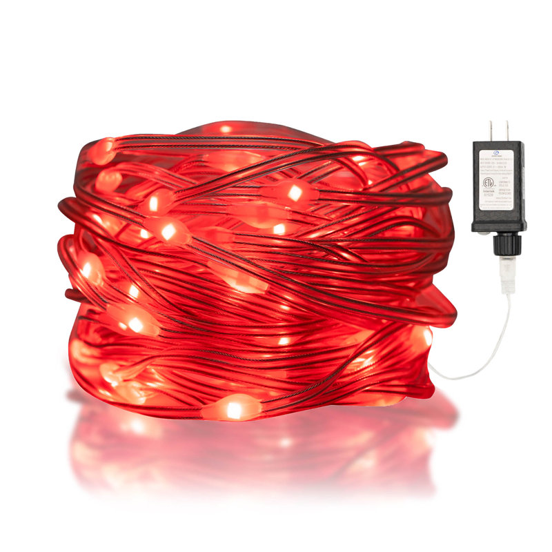 Knisha Outdoor 100 - Bulb 516'' Plug-in Fairy String Light, Red