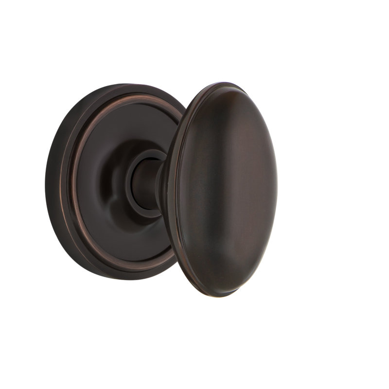 Classic Rosette with Homestead Door Knob, Timeless Bronze, 2-3/8”