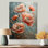 Charm rose nature morte coquelicots gris I - coquelicots décoration murale