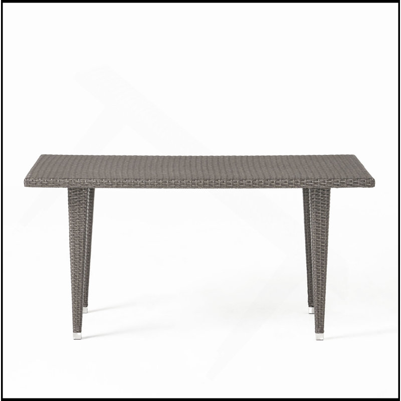Table basse de patio Dominica 35 * 59, résistante aux intempéries et nécessitant peu d'entretien pour l'extérieur, Gris