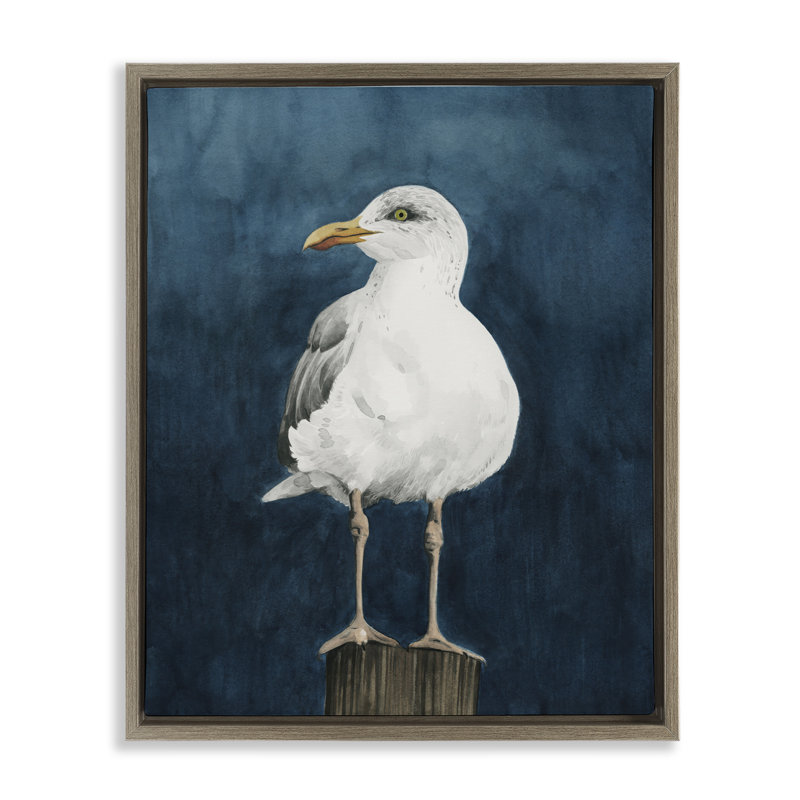 Toile flottante encadrée perchée sur un bord de mer par Grace Popp, Cadre flottant orme Montalcino, H 31 po x l 25 po