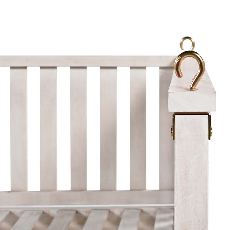Kimmika 3 Person Porch Swing, White
