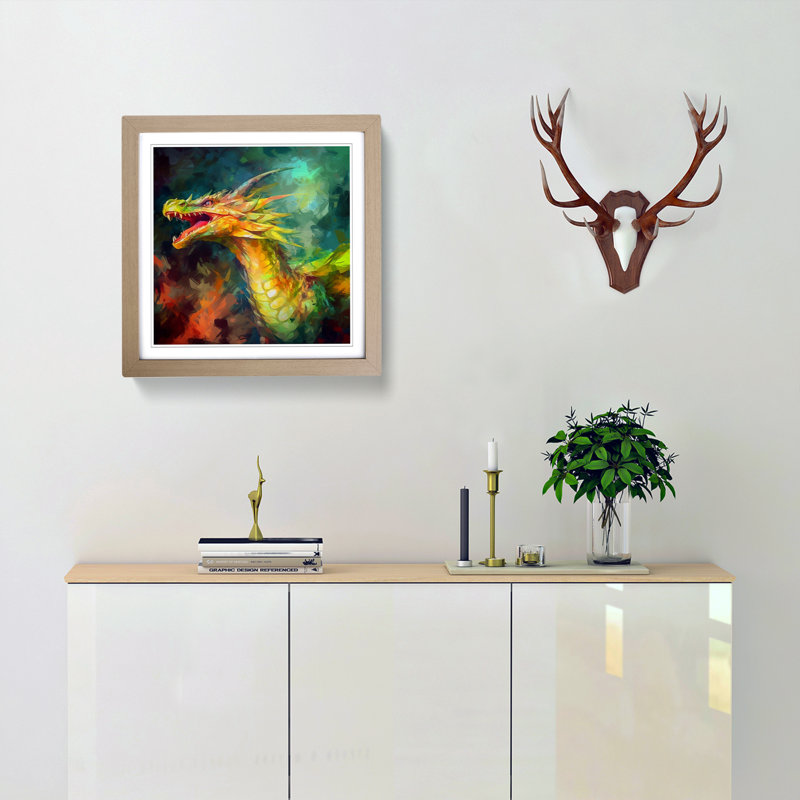 Single Picture Frame Print on Wood, Oak