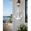 Décoration murale extérieure ancre nautique avec chaîne - PVC résistant aux intempéries - Style bord de mer-1999444908