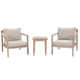 Amina 3-Piece Cushioned Outdoor Seating Group with End Table
