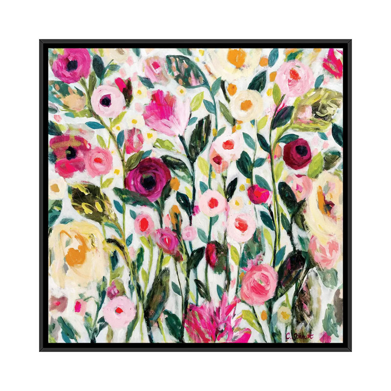«PDX Rose Garden», impression sur toile, H 18 po x l 18 po x P 1,5 po, Toile avec cadre noir, Pas de tapis
