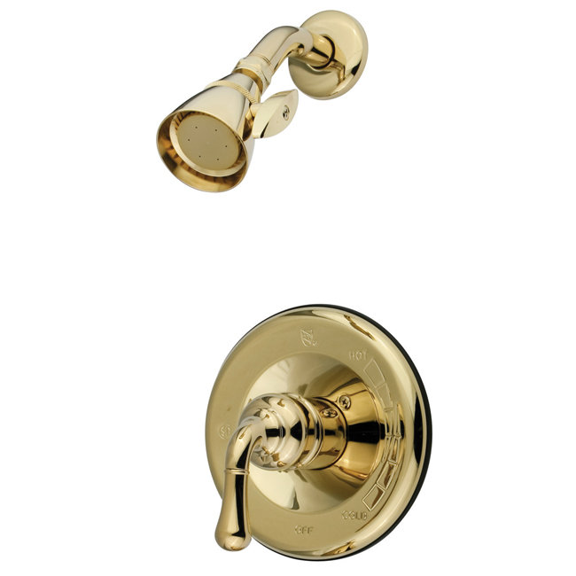 Robinet de douche à contrôle de volume, Laiton poli