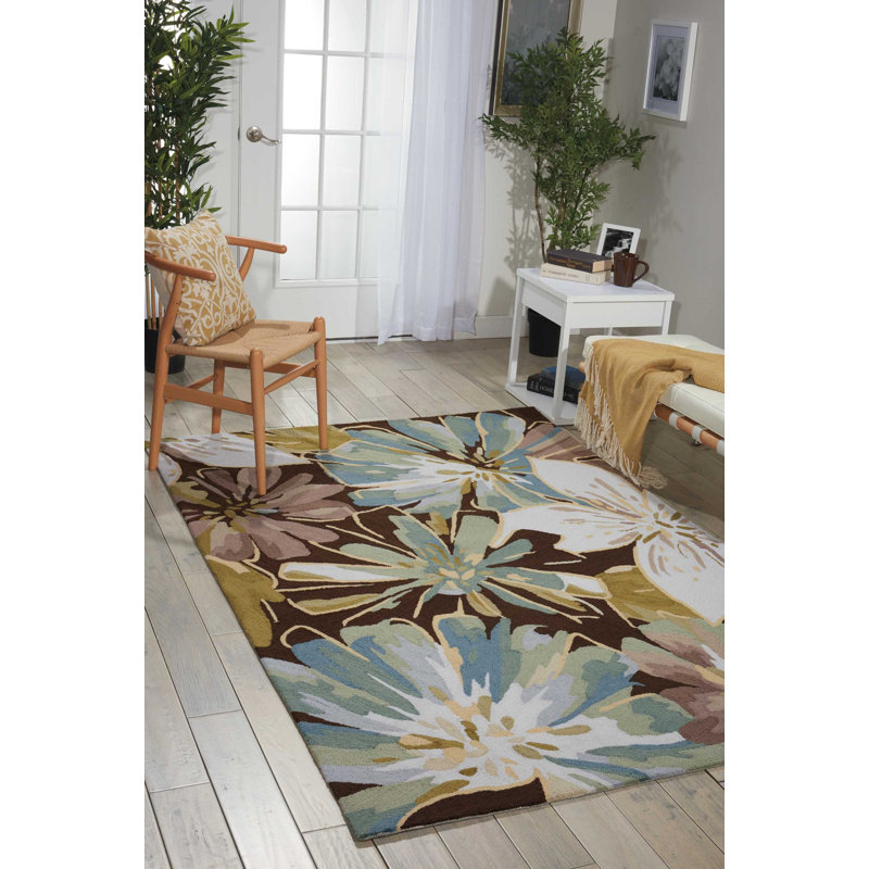 Tapis chocolat contemporain Karyn, Rectangle 1 pi 9 po x 2 pi 9 po