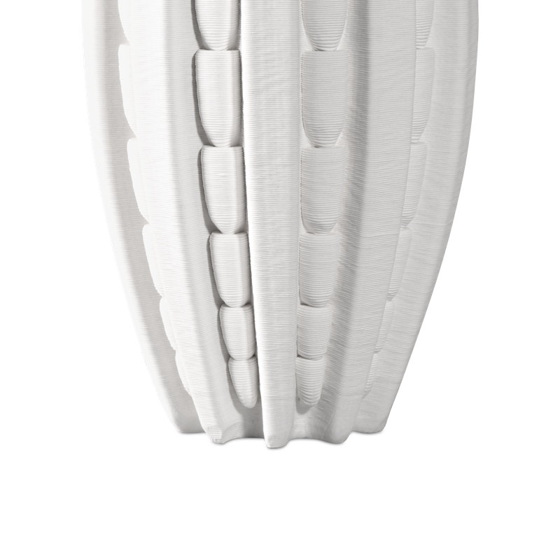 Vase cannelé moyen, H 10,5 po x l 7,75 po x P 7,75 po