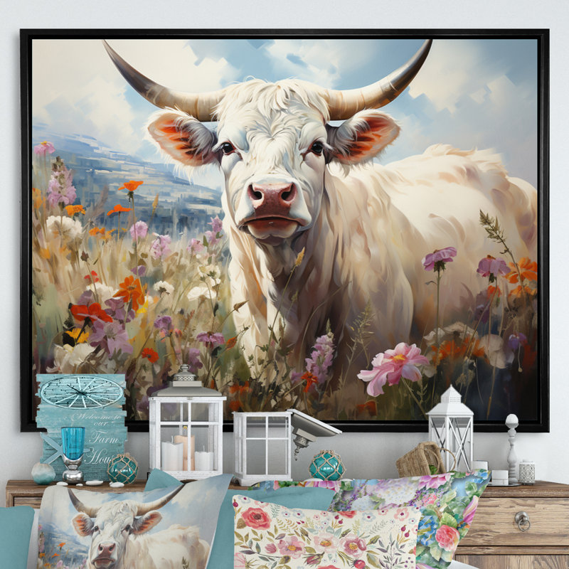 «Country Charm Pastel Meadows I», reproduction sur toile, 24" H x 32" W, Cadre flottant noir
