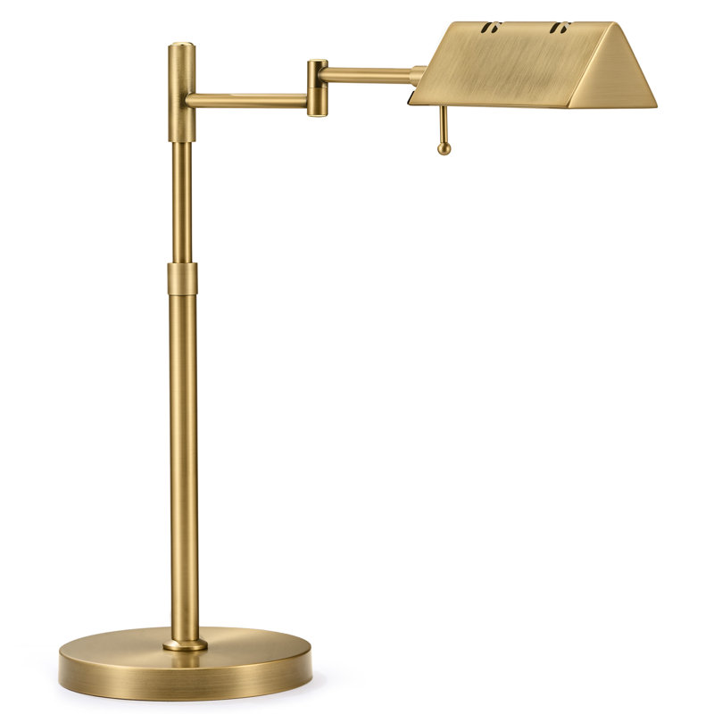 Lampe de bureau à DEL 22 po à hauteur réglable industrielle, Argent argent
