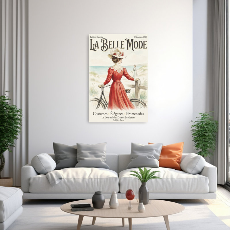 Impression sur toile Belle Epoque Beach Fashion Classic Elegant Retro Coastal, H 60 po x l 40 po