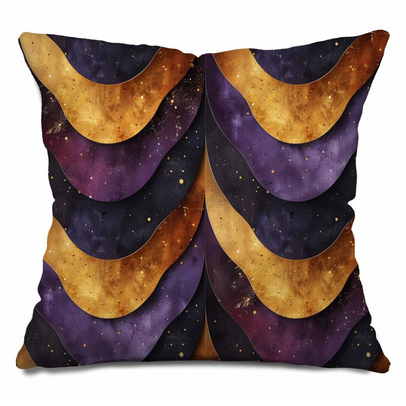 Coussin décoratif vagues en coton sergé Waves-12191, H 20 po x l 20 po