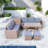 6-piece All Weather Pe Rattan Sofa Set With Adjustable Seat, Storage Box, Removable Covers And Tempered Glass Top Table