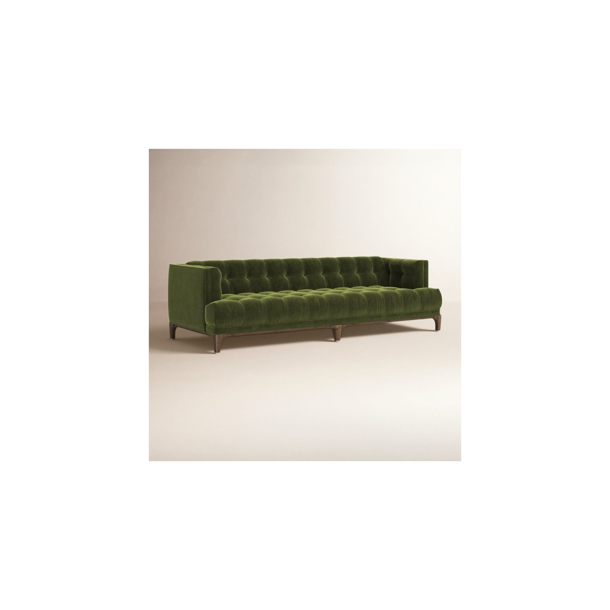 Bari 91'' Tufted Tuxedo Sofa, Aspen Gray, Sapphire Olive Velvet