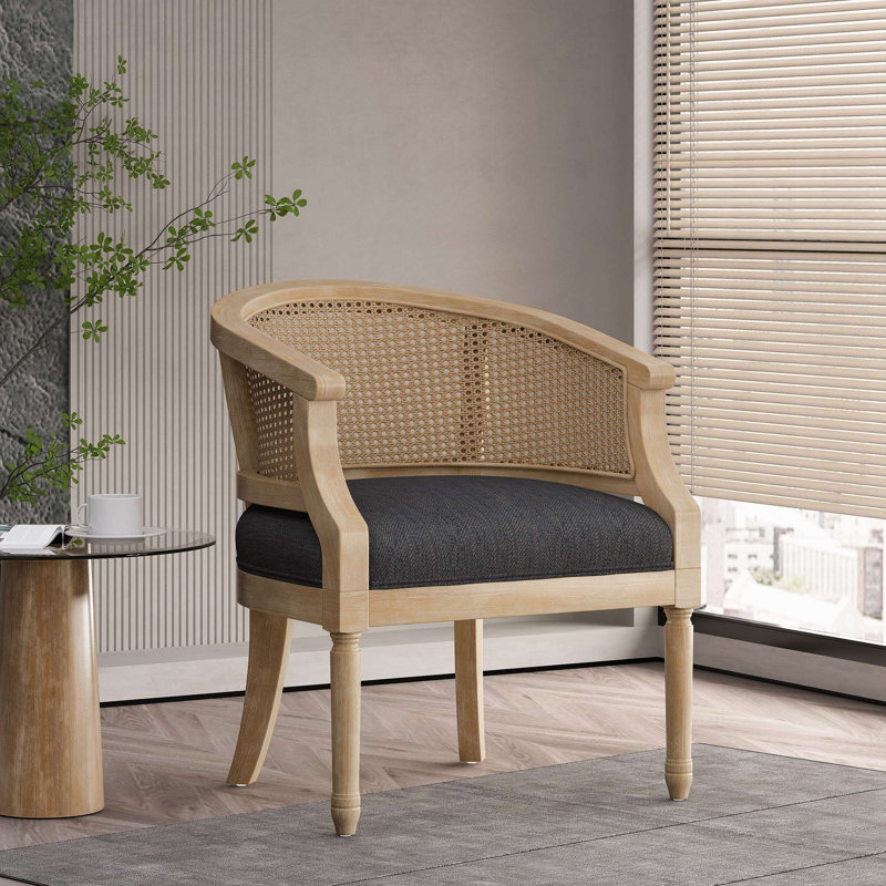 Chaise d'appoint en bois d'hévéa, Gris anthracite