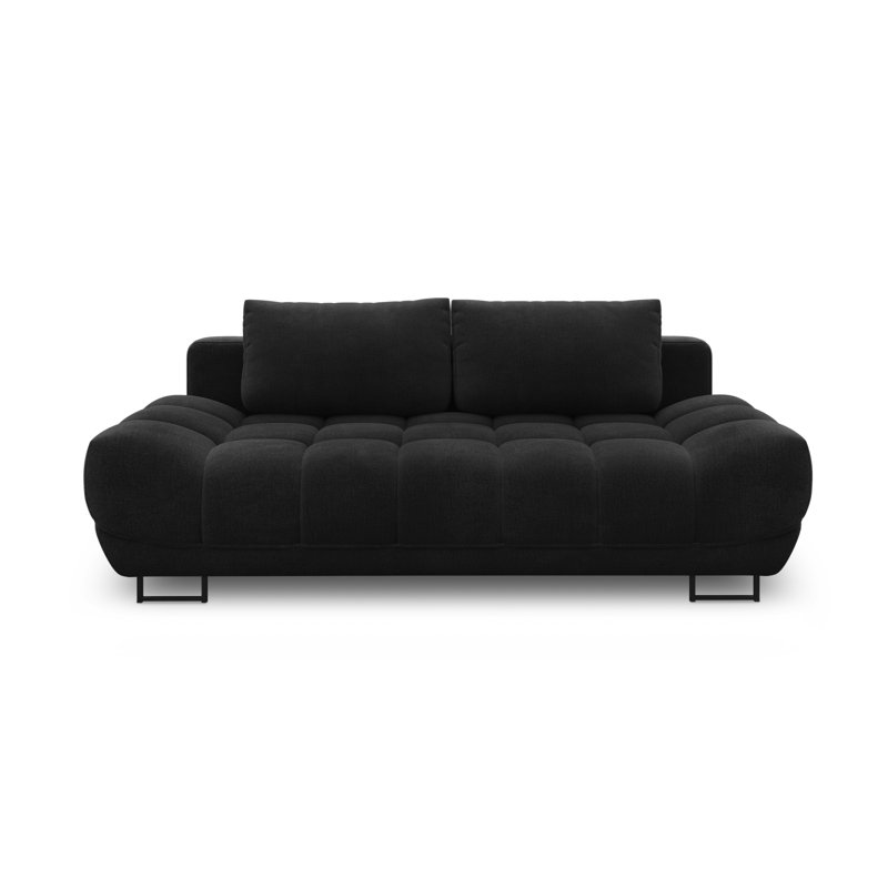 Nicolus 3 Seater Velvet Sofa Bed, Black