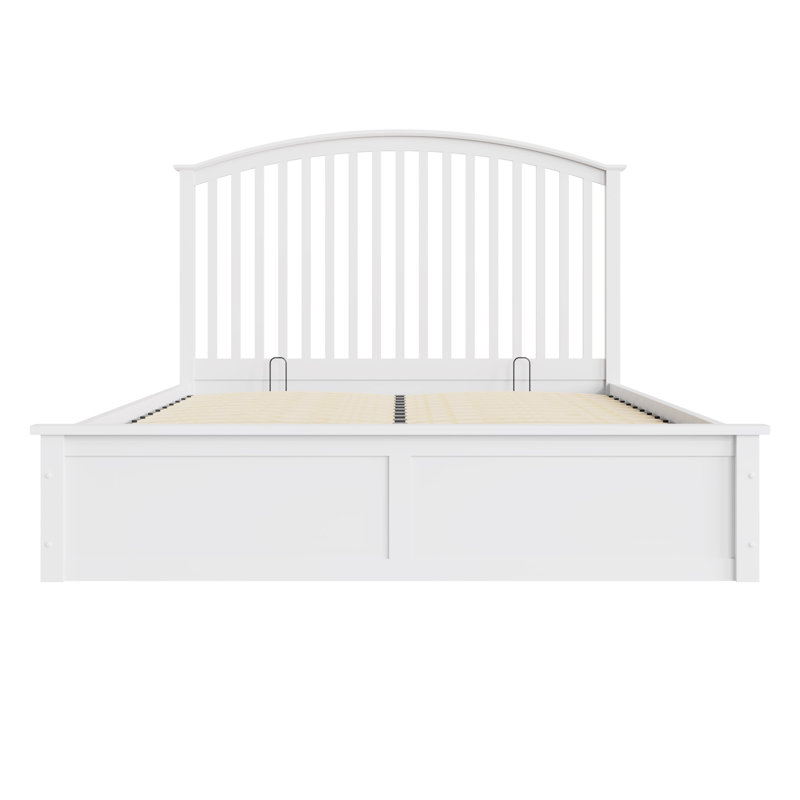 Armory Solid Wood Ottoman Storage Bed, Double (4'6), White