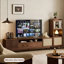 Modern Nut-Brown Solid Wood TV Stands-1135260210