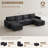 U Shaped Sofa Couch Wide Storage Sofa Livingroom Modular Sofa Sectional Couch-1238568554