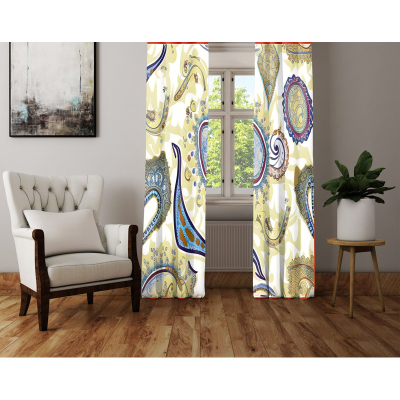 Paire de rideaux semi-transparents en polyester Diontaye, L 40 po x L 82 po