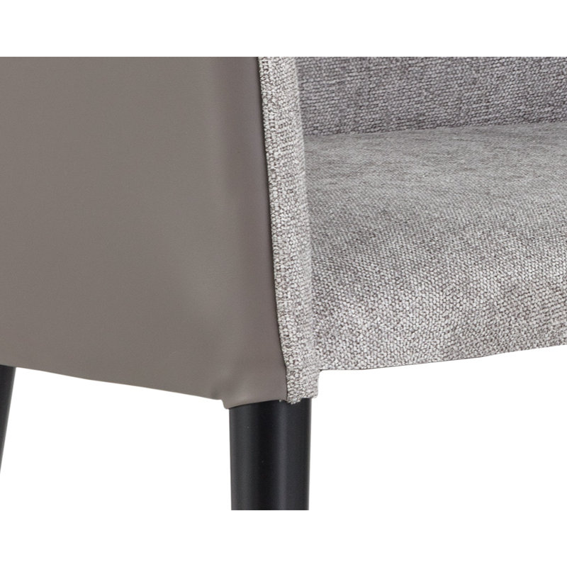 Ikon Barrel Chair, Gray Faux Leather