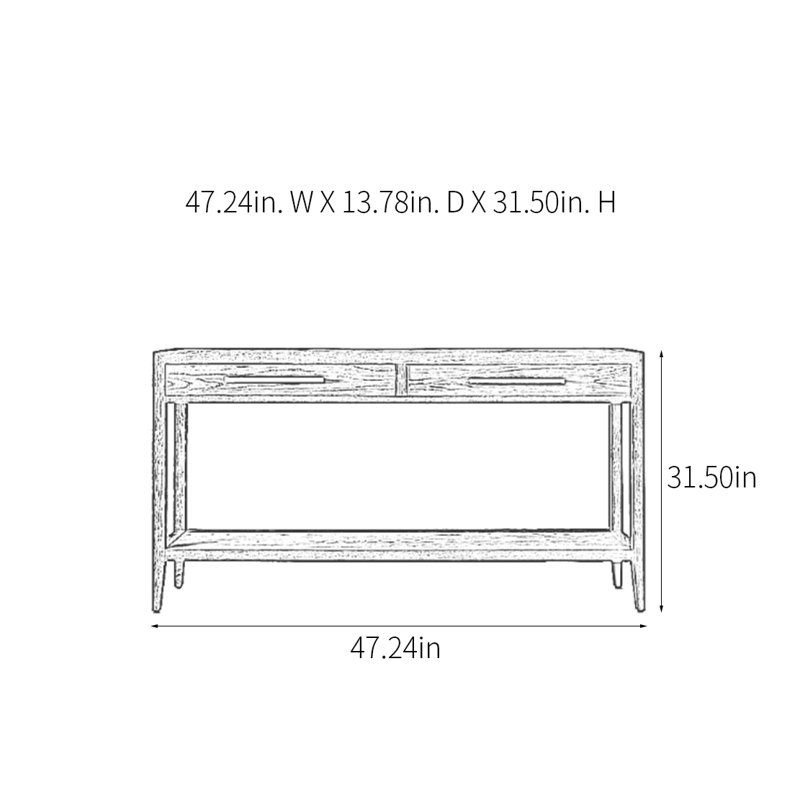 Console champêtre rétro, Brun