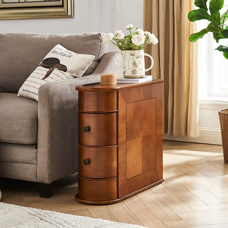Anyssa Solid Wood 2-Drawer End Table, Brown