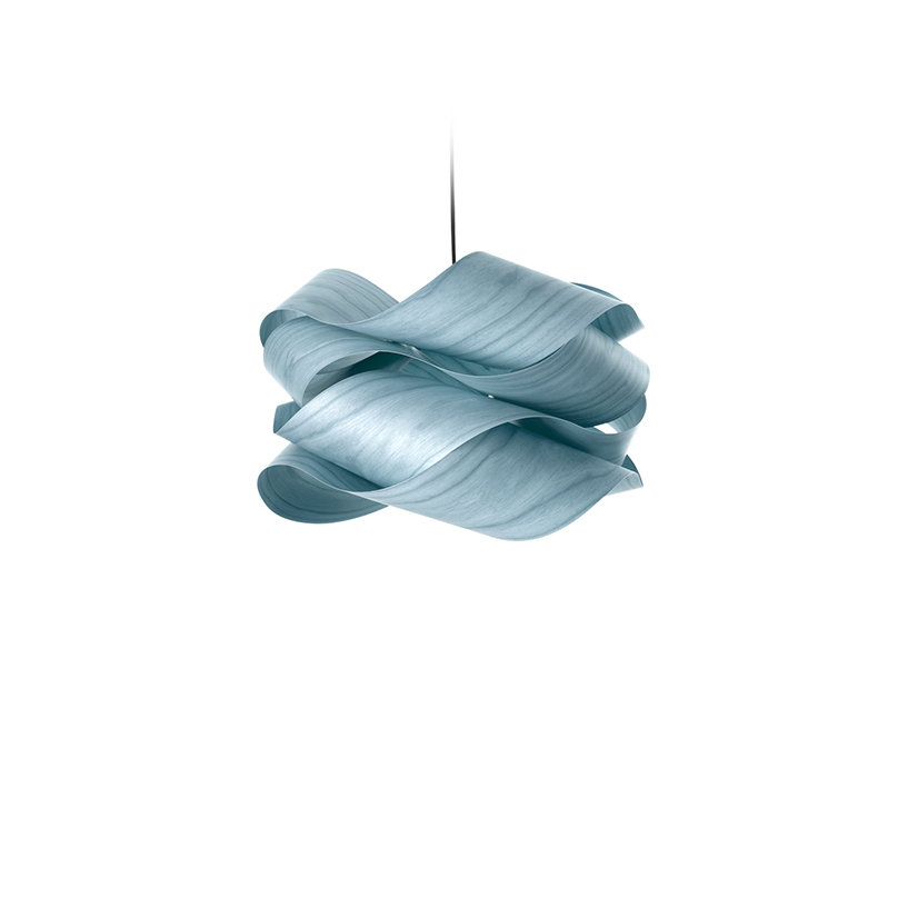 Single Light Dimmable Pendant, Black, 15.7" H x 27.1" W x 27.1" D, Sea Blue