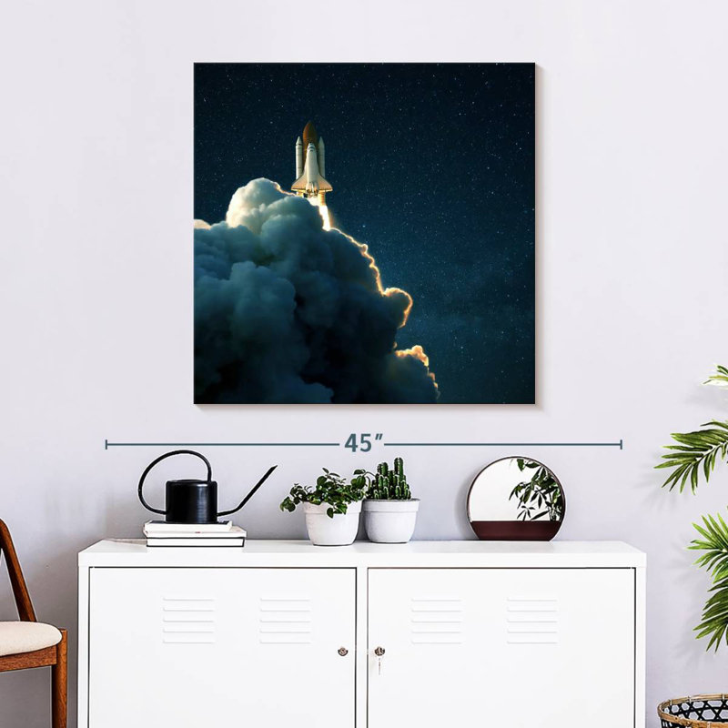 Oberle Starry Space Shuttle Launch, 30" H x 30" W
