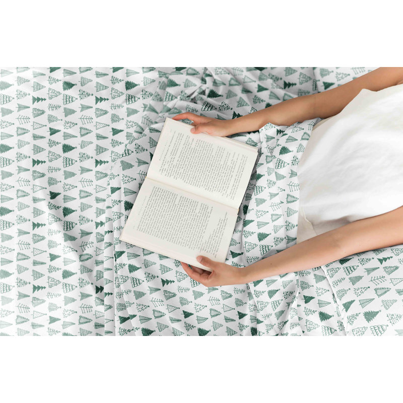 Christmas Sheet Set, Festive Holiday Bedding, Soft & Cozy, Wrinkle Free Bed Sheets, Trees 4, Twin Sheet Set + 1 Pillowcase