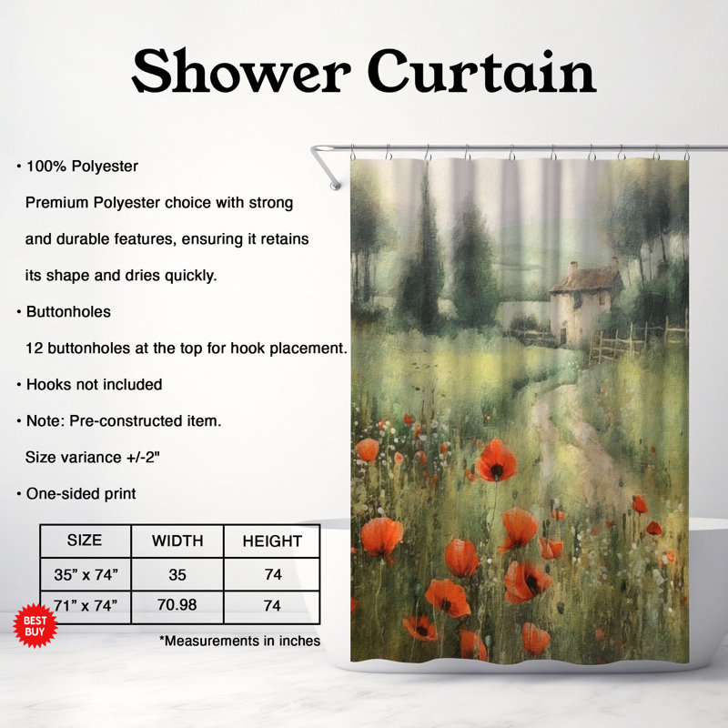 Ruby Rhapsody - Premium Shower Curtain, 74"H x 71"W