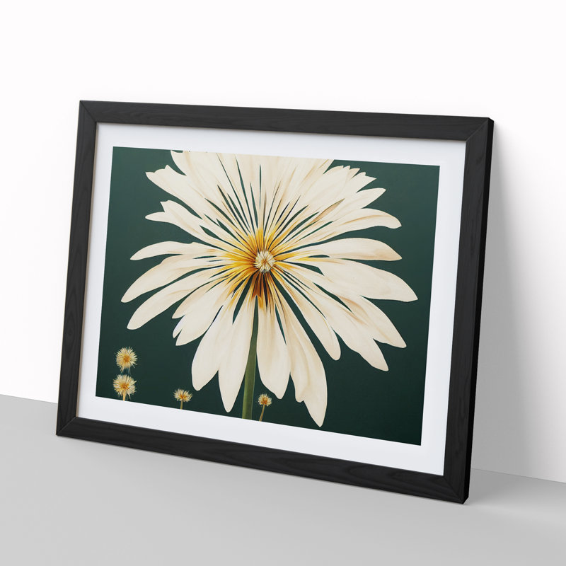 Idyllic Flower - Single Picture Frame Print, 46cm H x 64cm W x 2cm D, Black