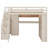 Storage Loft Bed Frame With Built-In Wardrobe, Study Desk, Shelves And Integrated Lights-1129286577