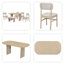Ensemble de table de salle à manger 6 pièces en bois massif avec 4 chaises rembourrées et 1 banc, tissu respirant, facile à assembler