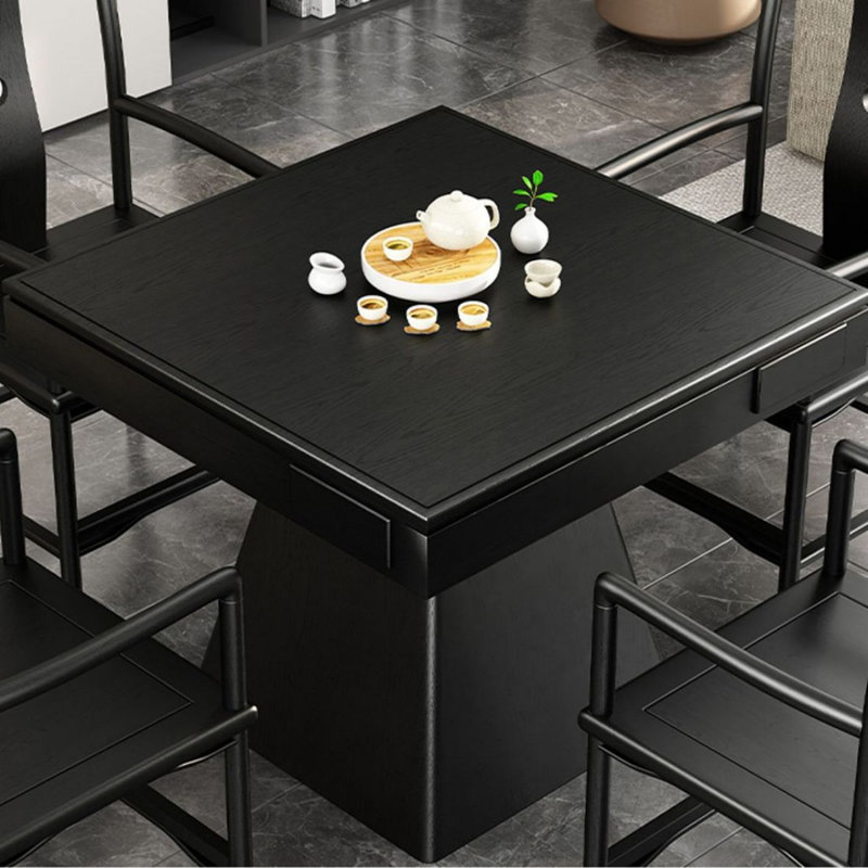 Black Square Solid Wood Poker Table