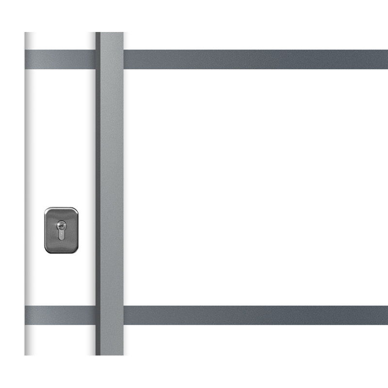 Porte d'entrée extérieure moderne en acier 36 po x 80 po - Inox S3, Blanc, S'ouvre à droite vers l'intérieur